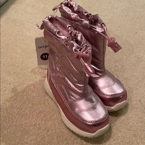 NWT Cat & Jack pink snow boots, little kid size 11
